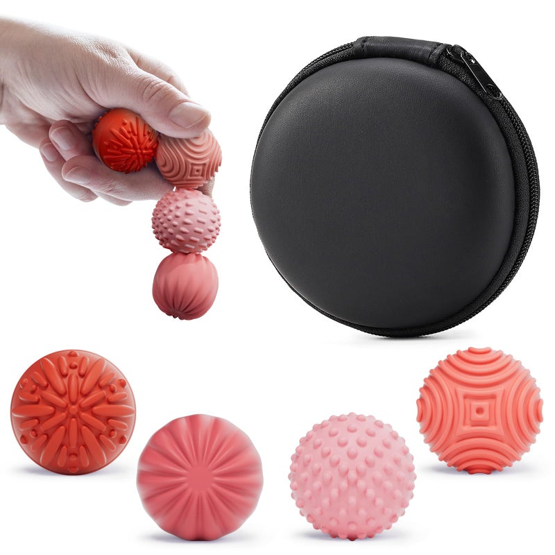 luckdoor Silicone Magnetic Balls Fidget Toys for Adults & Teens,4PCS Stress Relief Sensory Toys for Autism ADHD Anxiety,Fun Textures Gadgets,Office Desk Toy,Stocking Stuffers for Men Women Teen Gifts - Image 1