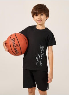 Styli Placement Print T-Shirt and Shorts Co-Ords  - Image 2