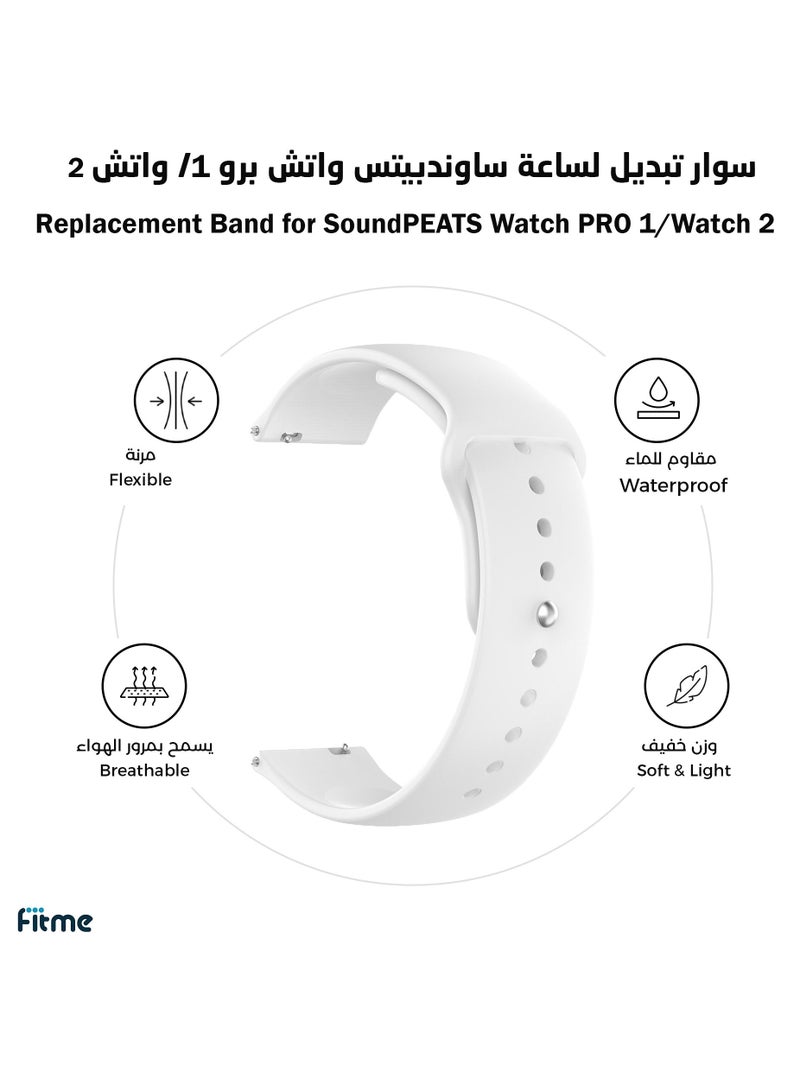 FITME Silicone Clips Replacement Band For SoundPEATS Watch PRO 1 / Watch 2 / Watch 4 Watches (22 mm)  - Image 1