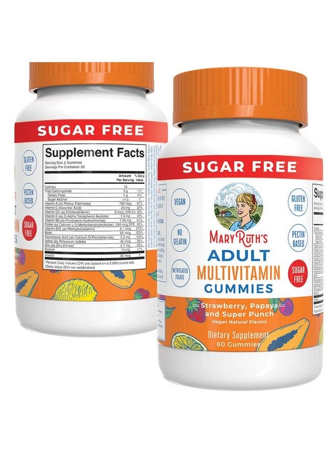 MaryRuth Organics - Mary Ruth Multivitamin For Women & Men; Sugar Free; Adult Multivitamin Multimineral Gummies With Vitamin C Vitamin D And E B Vitamins Biotin Zinc; Vegan; Nongmo; Gluten Free; 60 Count - Image 1