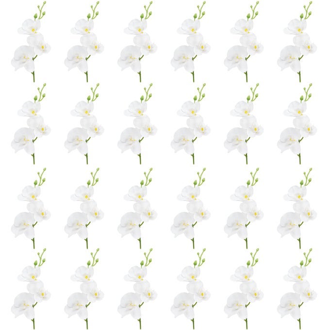 24 PCS ARTIFICIAL FLOWERS FOR FLOATING CANDLES WEDDING CENTERPIECE MINI ORCHID FLOWER FILLER VASE FILLERS FOR WEDDING DINNING TABLE PARTY HOME RESTAURANT DECORATION