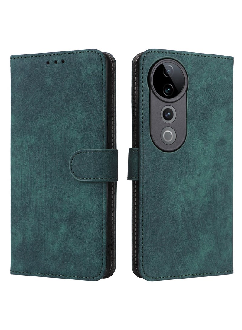 For ViVO V40 / ViVO V40 Pro Cover with Hand Strap, PU Leather Full Body Protection Shockproof Flip Mobile Cover, RFID Anti-theft Brush Folio Wallet Case - Image 3