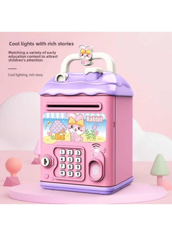 Generic - Can't Get In And Out Of The Year Piggy Bank Only Boys Password Box Kulomi Savings Girls Children Can Access-Color:Kuromi☀Password Key Unlock Without Automatic Banknote Rolling☀Rechargeable Version - Image 1