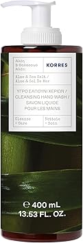KORRES ALOE SEA SALT Liquid Hand Soap Gentle Cleansing and Moisturizing Skin with Sea Salt Scent Silicone and Paraben Free Vegan 400ml - Image 1