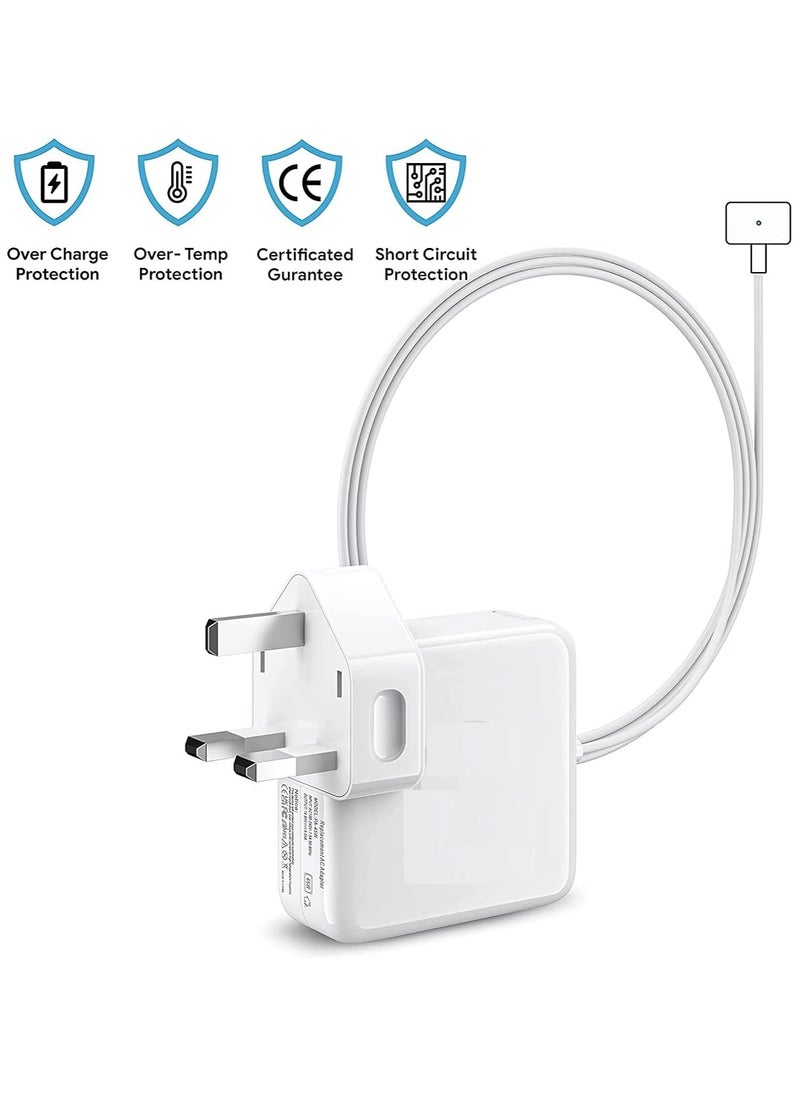 Generic - 45W Magnetic 2 T-Tip MacBook Mac Air Laptop Charger Adapter T-Connector (White) - Image 1