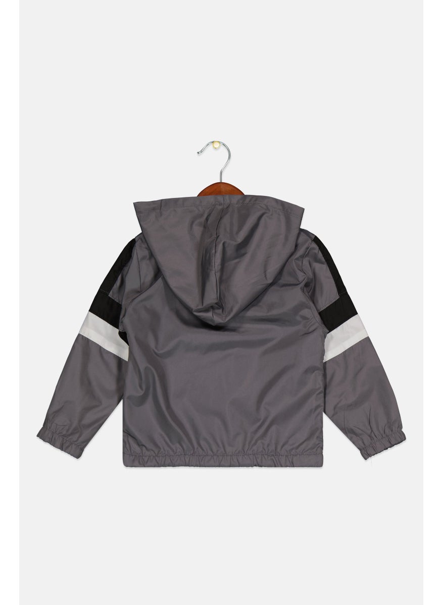 Body Glove - Toddlers Boy Brand Logo Hooded  Jacket, Grey - Image 1