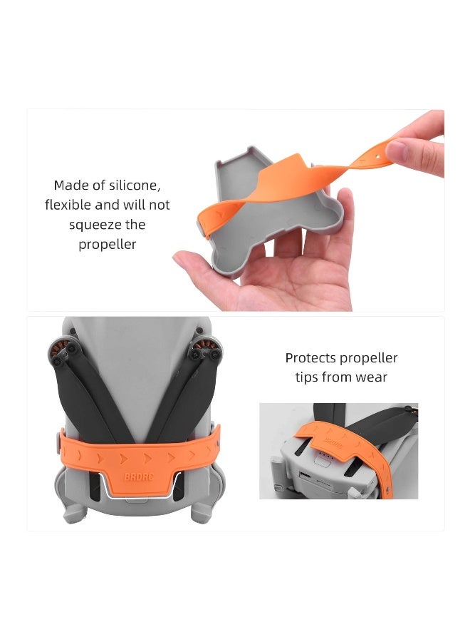 Propeller Protector for DJI Mini 3 Mini 3 Propeller Holder Mini 3 Pro Prop Guard Strap Mini 3 Pro Prop Guard Strap RC Drone Accessories for Mini 3 Mini 3 Pro Propeller Stabilizer(Orange) - Image 4