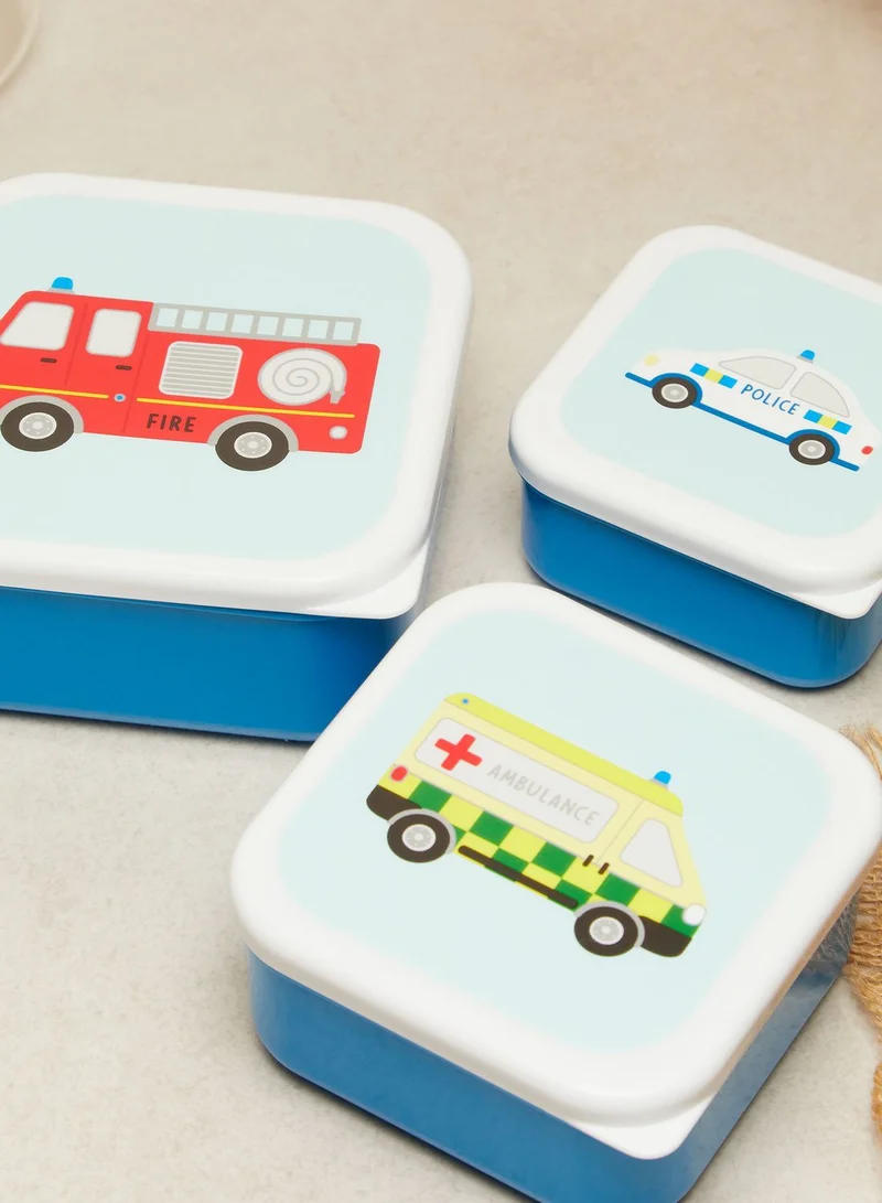 Sass & Belle Set Of 3 Transport Lunch Boxes