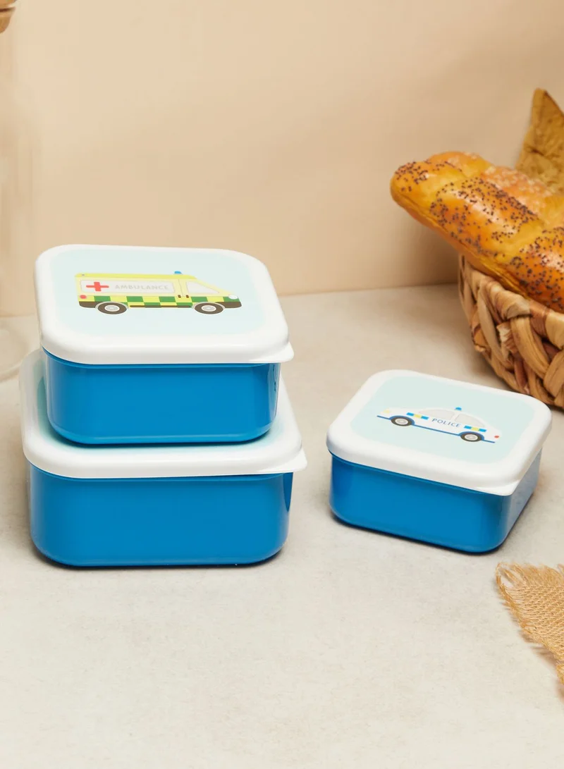 Sass & Belle Set Of 3 Transport Lunch Boxes