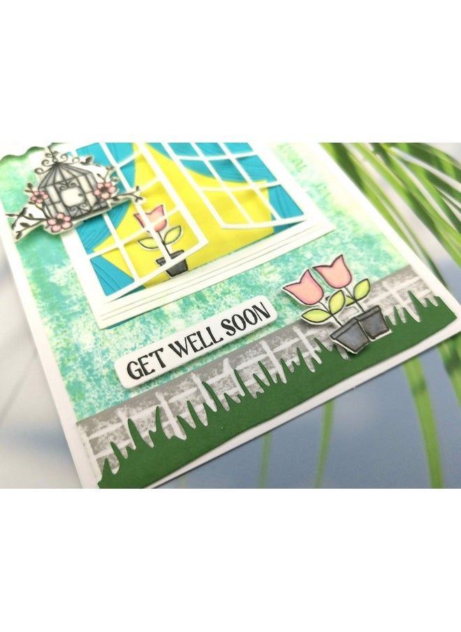 Generic - 2Pc Stripe Clear Stamps With 1Pc Tag Die Sentiments Stamp Bannerpaper Craft Metal Diecutsscrapbooking Cutting… - Image 1