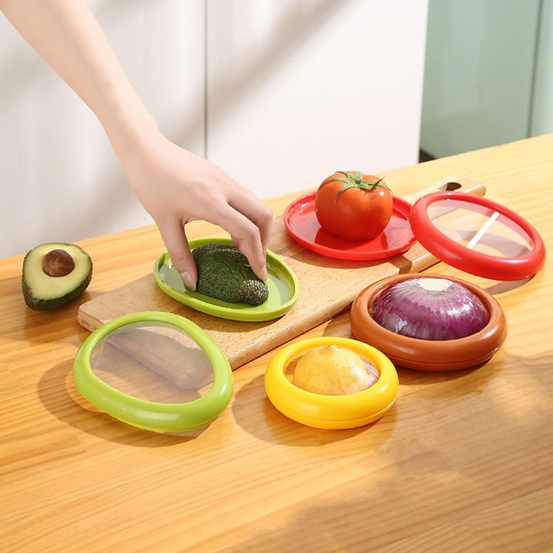Minitul 4PCS Fruit and Vegetable Storage Containers For Refrigerator Reusable Food Containers Airtight Veggie Crisper Sealed Box Saver Fresh Keeper for Cut Lemon Sliced Onion - Image 1