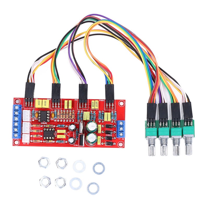NE5532 Preamplifier Board Dual Chip Audio Signal Conditioner - Treble Midrange Bass Volume Control Preamplifier Module with M3 Mounting Holes for Audio Systems - Image 2