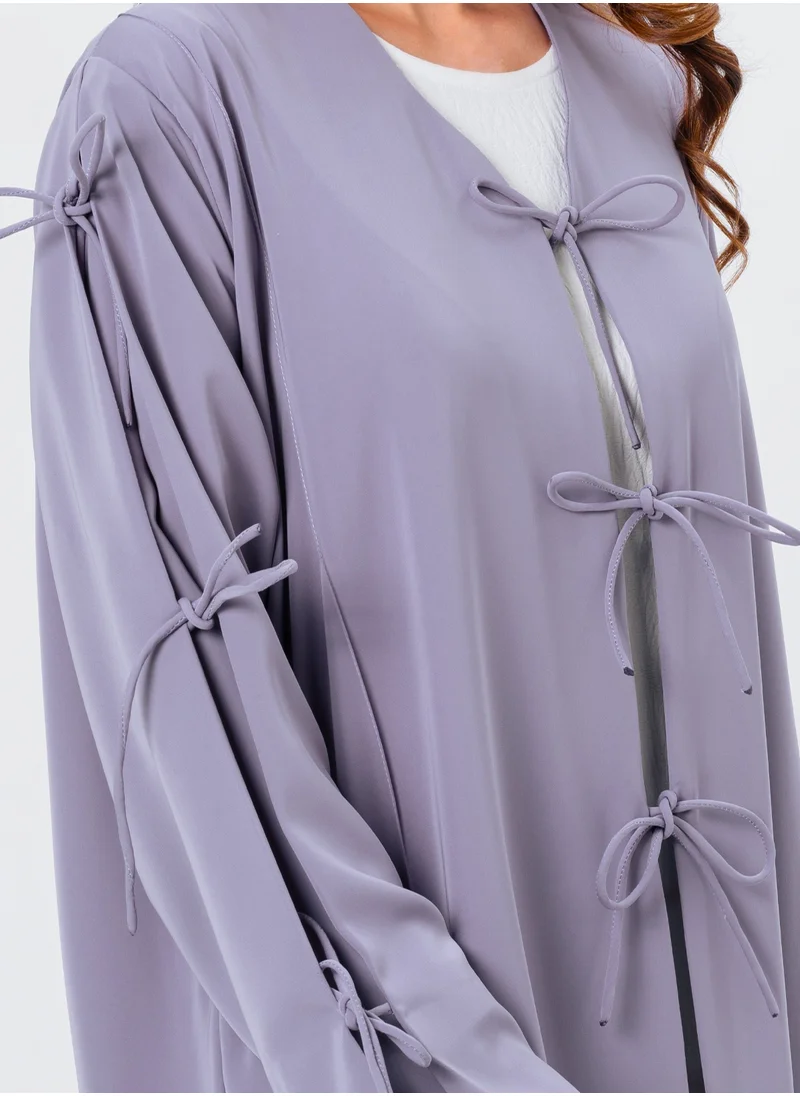 IZEL Lavender Tie – up Abaya