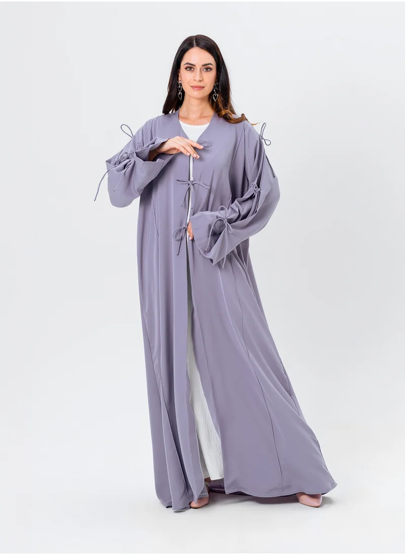 IZEL Lavender Tie – up Abaya