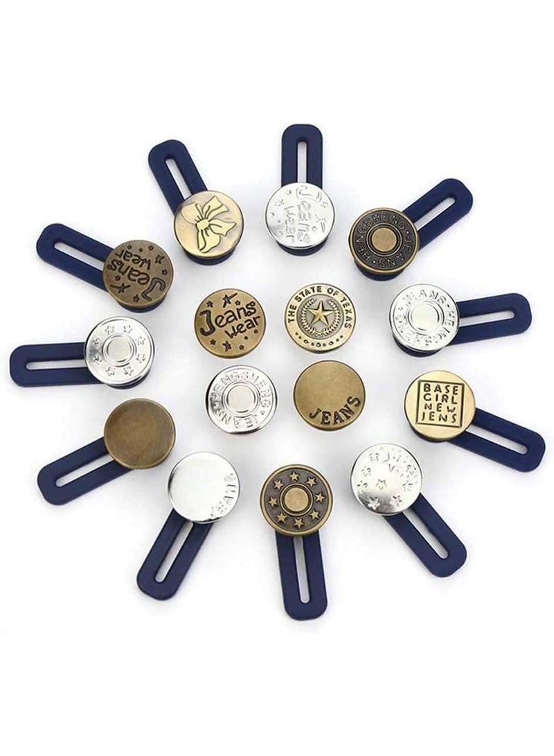 موسعات أزرار البناطيل والتنانير - مشابك خصر معدنية قابلة للتعديل للجينز والسراويل والتنانير، ملائمة للرجال والنساء - عبوة من 12 قطعة - Image 2