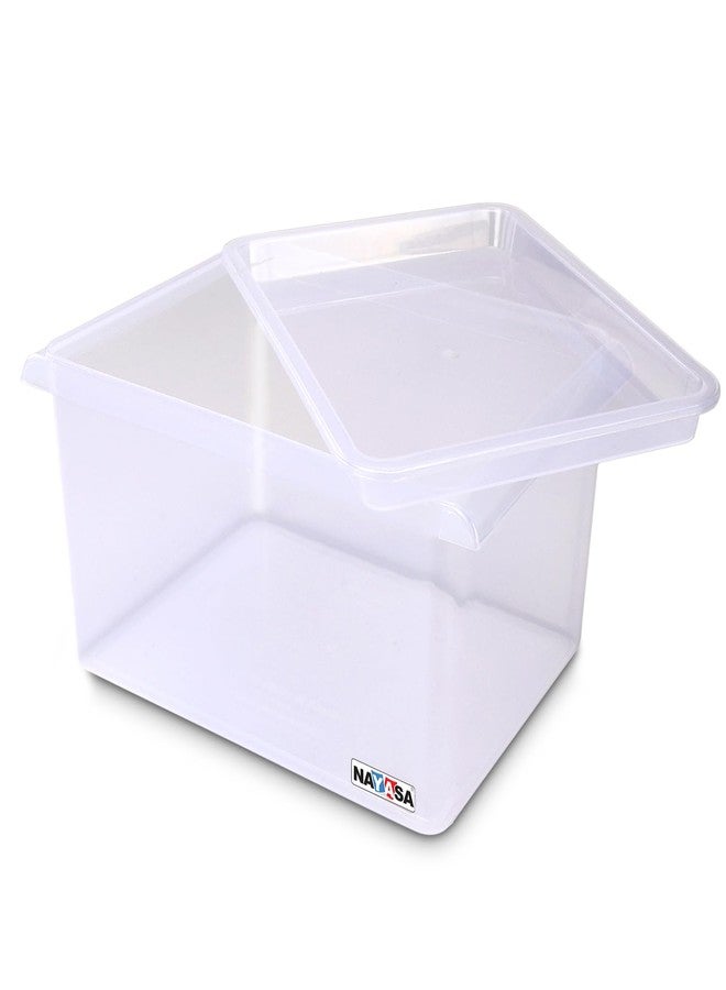 Nayasa Stack N Store Set of 4 | 5 Ltrs & 12 Ltrs |Small + Big | Plastic Storage Boxes with Lid | Side Handle | Stackable Boxes | Multipurpose Storage | Strong and Durable Quality | Clear - Image 4