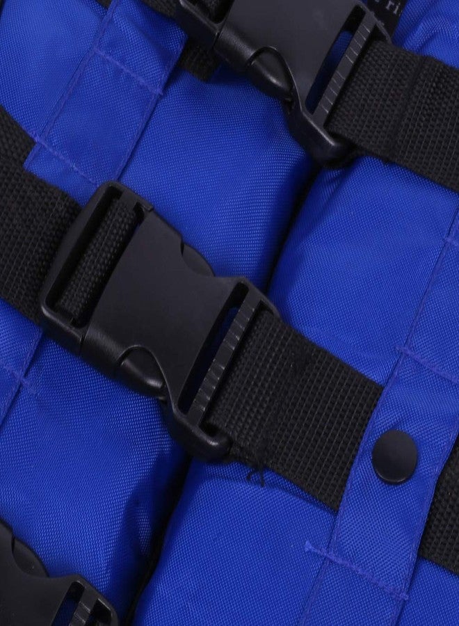 LOMESH Adult Swimming Floating Vest Life Jacket for Fishing Boating Drifting, 3-Buckle Life Jacket with Whistle & Crotch Straps for Adults Weighing 40-120 KG Swimming Fishing Jacket - Polyester (Blue) - Image 3
