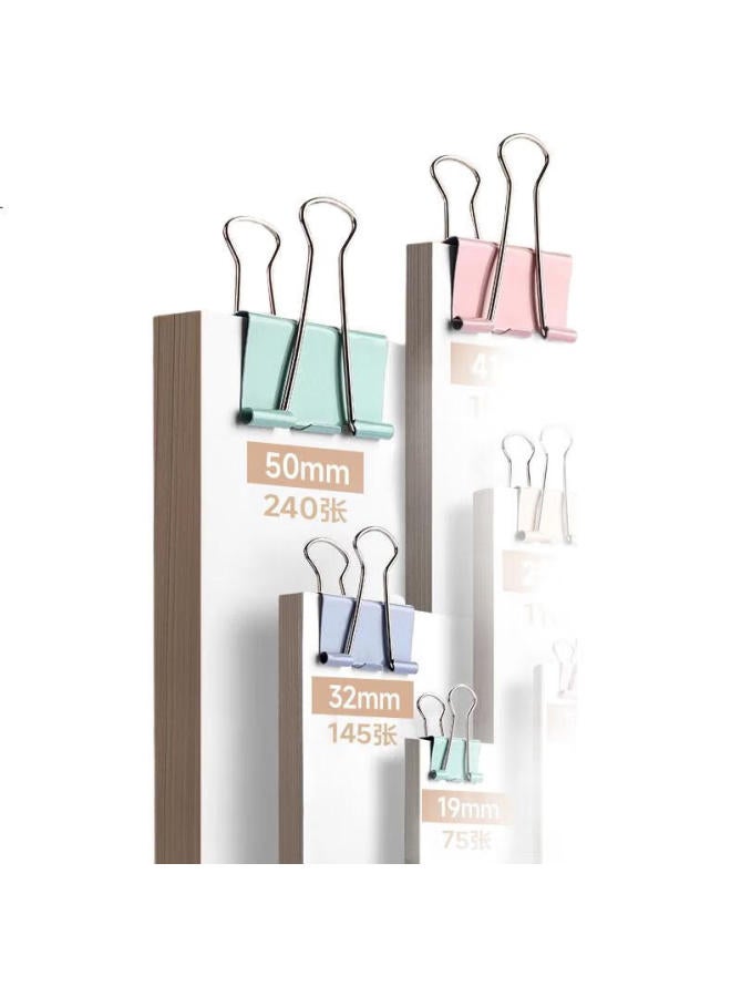 Tango Small Morandi Color Long Tail Clips, 6#60 Pieces, 15Mm Metal Binder Clips, Document Clips, Sealing Clips, Desktop File Clips, Essential Stationery For Office, Finance, And Reception - Image 2
