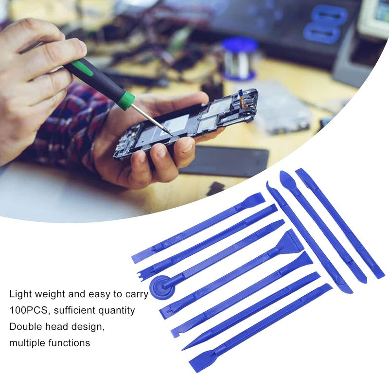 100PCS Antistatic Spudger Set, Universal Pry Opening Tool for Phone Repair, Multifunctional Soft ABS Plastic Spudger with Various Shapes, Lightweight Electronics Repair Kit for SMA (Blue) - Image 5