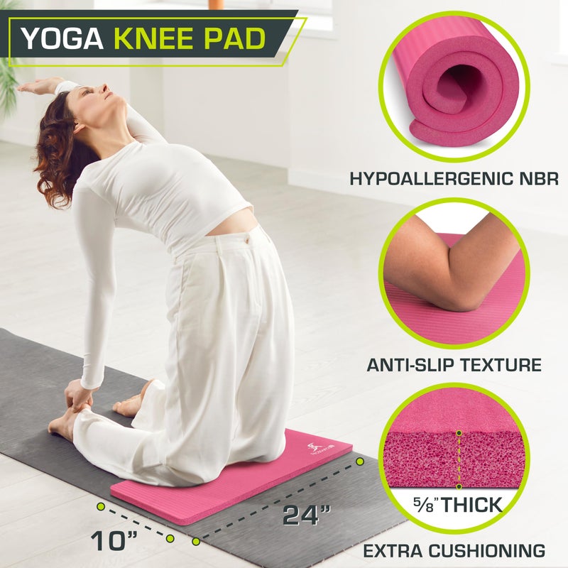 Prosource Fit ProsourceFit Extra Thick Yoga Knee Pad and Elbow Cushion 15mm (5/8â€) Fits Standard Mats for Pain Free Joints in Yoga, Pilates, Floor Workouts - Image 2