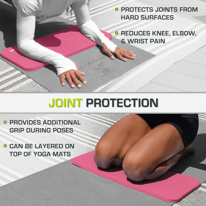 Prosource Fit ProsourceFit Extra Thick Yoga Knee Pad and Elbow Cushion 15mm (5/8â€) Fits Standard Mats for Pain Free Joints in Yoga, Pilates, Floor Workouts - Image 4