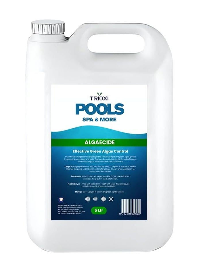 TRIOXI مزيل الطحالب تريوكسي - مبيد طحالب احترافي لحمامات السباحة - يتحكم في الطحالب الزرقاء والخضراء والسايانو باكتيريا - تركيبة سريعة المفعول - آمن لحمامات السباحة المدفونة والبارزة - Image 1