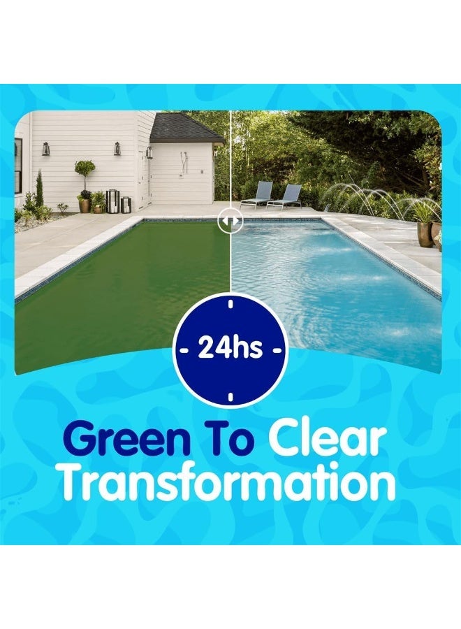 TRIOXI مزيل الطحالب تريوكسي - مبيد طحالب احترافي لحمامات السباحة - يتحكم في الطحالب الزرقاء والخضراء والسايانو باكتيريا - تركيبة سريعة المفعول - آمن لحمامات السباحة المدفونة والبارزة - Image 3