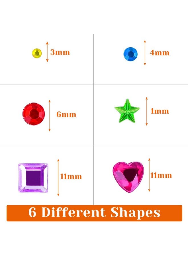 Dhesive Rhinestones Stickers, Selizo 1368Pcs Craft Gems Jewel Stickers Face Jewels Stick On Bling Crystal Diamond Stickers For Crafts, Decorations, Body Painting, Assorted Shapes, Sizes And Colo