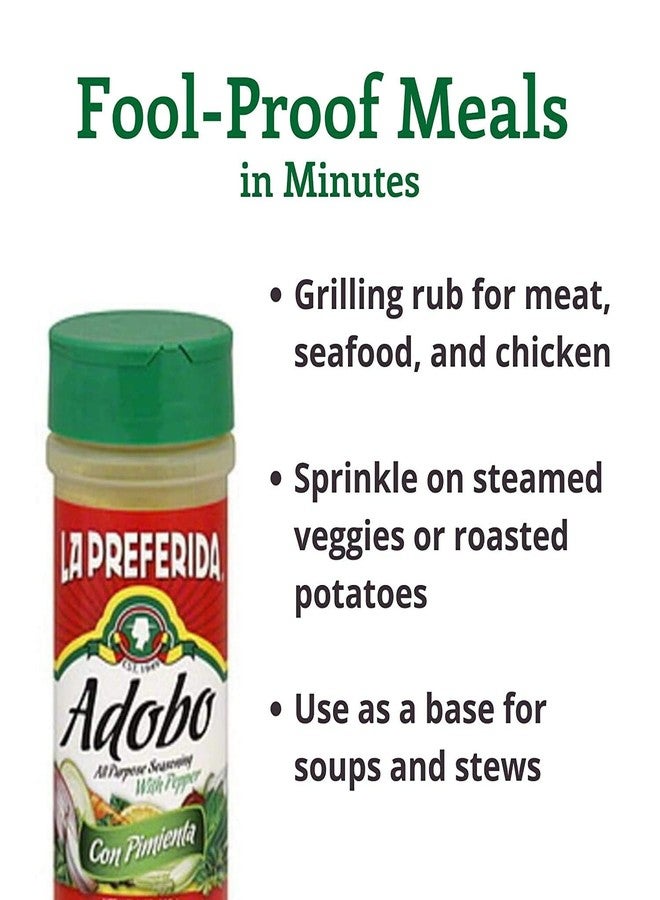 La Preferida Adobo with Pepper, All Purpose Seasoning 8.6-Ounce (Pack of 3) - Image 3
