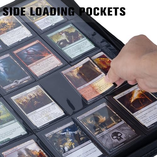 MORABTO Card Binder 16 Pocket,Trading Card Binder Holds up to 1408 Cards with 44 Sleeves,Zipper Card Holder Album Compatible with TCG Card/Game Cards/Sports Card-Orange - Image 4
