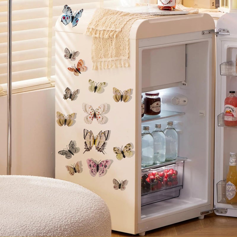 SAOROPEB 3D Butterfly Wall Decor, 24 Pcs Double Layer Butterfly Decorations for Party Decorations Locker Decor Refrigerator Decal, Reusable (White) - Image 4