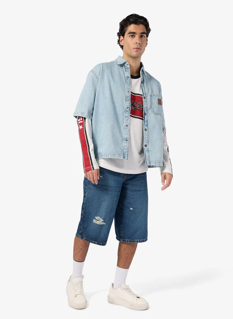 Guess  Oversize Crop Short Sleeve Shirt for Men | Best Price UAE