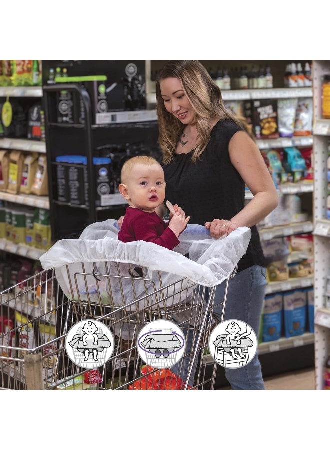 Boppy Disposable Shopping Cart Cover, Pack of 5 Single-use Covers in Resealable Pouch for On-The-Go Backup, Easy-on Design for Shopping Carts and Playground Swings, 6-48 Months - Image 2