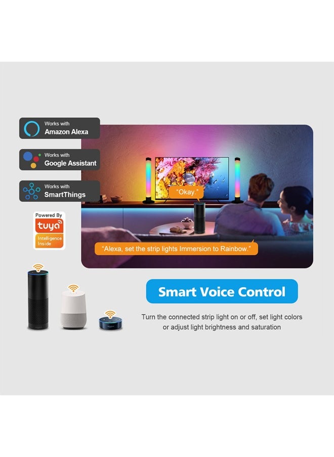 LED Computer Desktop Background Ambient Light Gaming RGBIC Illusion Desk Lamp BT Music Pickup Light
