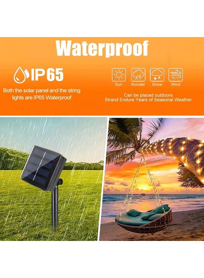 39 قدم 100 مصباح LED إنارة سلسلة شمسية متعددة الألوان 8 أوضاع مقاومة للماء IP65 لحفلات عيد الميلاد - Image 4