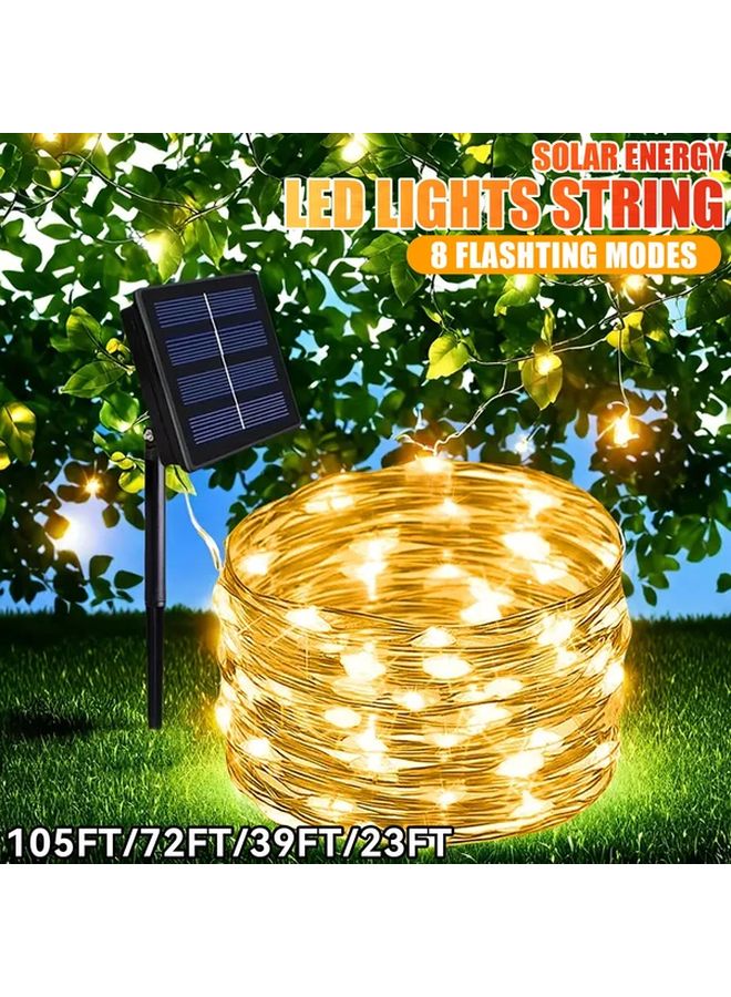 39 قدم 100 مصباح LED إنارة سلسلة شمسية متعددة الألوان 8 أوضاع مقاومة للماء IP65 لحفلات عيد الميلاد - Image 2