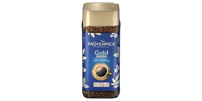 Movenpick Gold Original Imported Coffee - Classic Instant Powder, With Rich Aroma, 100% Arabica Blend, Strong Freeze Dried, Premium Pure Roasted, High Caffeine Flavour, Weight 100g - Image 1