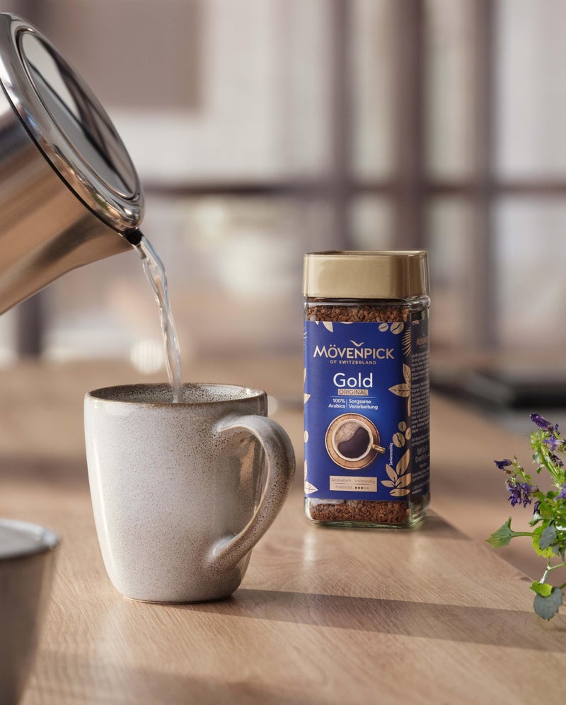 Movenpick Gold Original Imported Coffee - Classic Instant Powder, With Rich Aroma, 100% Arabica Blend, Strong Freeze Dried, Premium Pure Roasted, High Caffeine Flavour, Weight 100g - Image 4