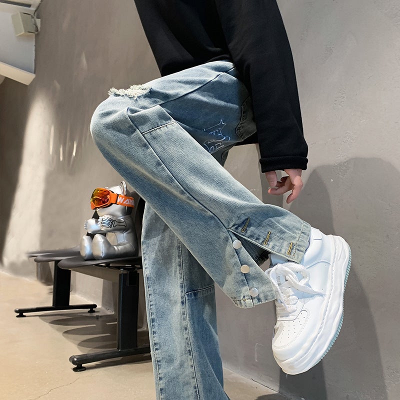 Unisex Classic Denim Jeans Loose Fit Daily Outdoor Wear - Image 4