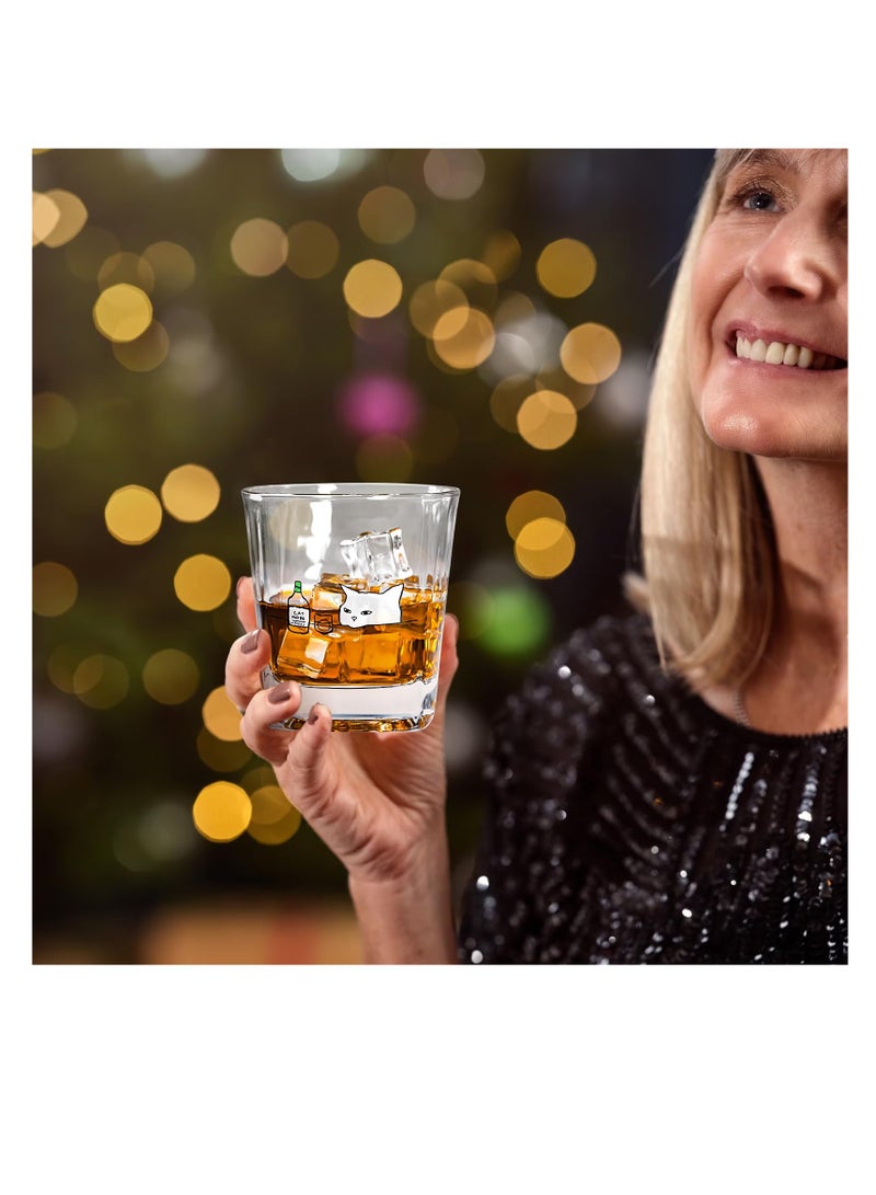 SYOSI Old Fashioned Whiskey Glasses, 2PCS, Cat Dad Whiskey Gifts, 10oz Crystal Whiskey Glasses, Heavy Base Whiskey Glasses Gifts for Men, Unique Whiskey Glasses for Cocktail Drinks, Bourbon, Beer - Image 3