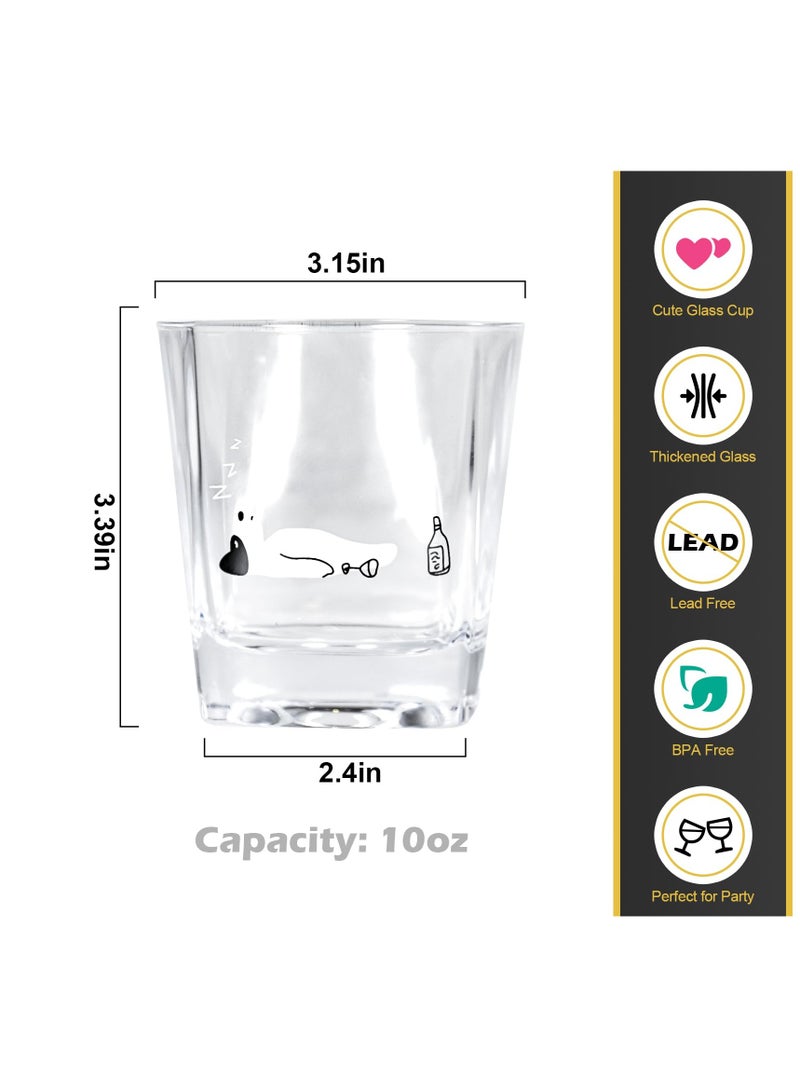 SYOSI Old Fashioned Whiskey Glasses, 2PCS, Cat Dad Whiskey Gifts, 10oz Crystal Whiskey Glasses, Heavy Base Whiskey Glasses Gifts for Men, Unique Whiskey Glasses for Cocktail Drinks, Bourbon, Beer - Image 4