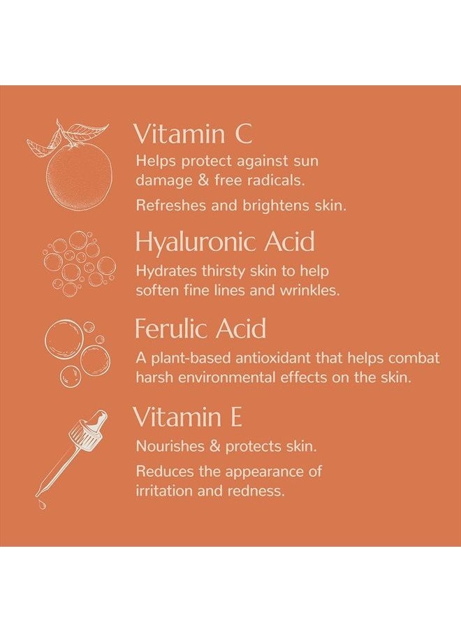 Plant Therapy - Vitamin C Face Serum & Hyaluronic Acid, Anti-Aging Serum with Ferulic Acid, Vitamin E, Brightening Serum for Fine Lines & Wrinkles, 1 oz - Image 1