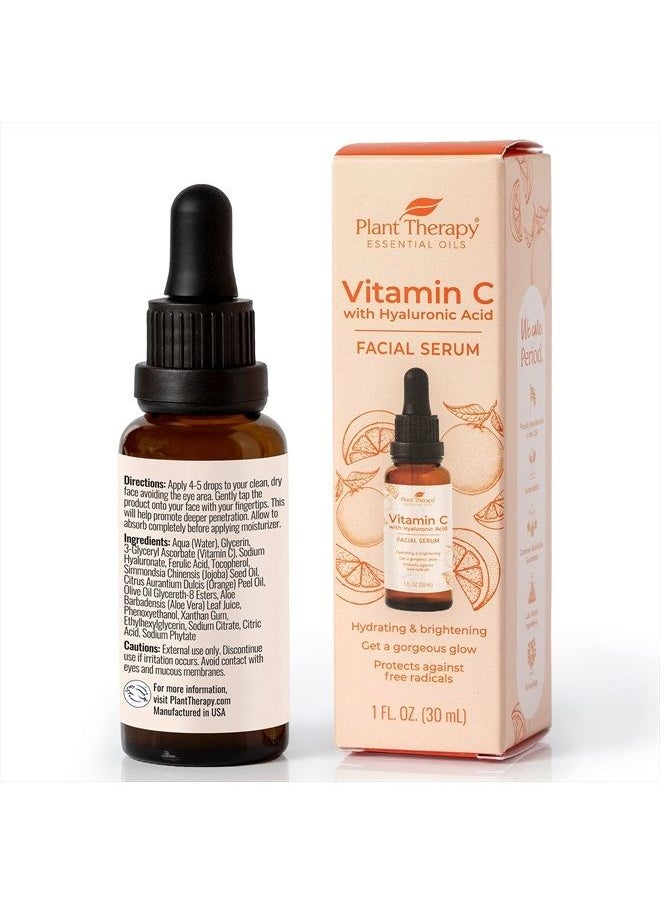 Plant Therapy - Vitamin C Face Serum & Hyaluronic Acid, Anti-Aging Serum with Ferulic Acid, Vitamin E, Brightening Serum for Fine Lines & Wrinkles, 1 oz - Image 1