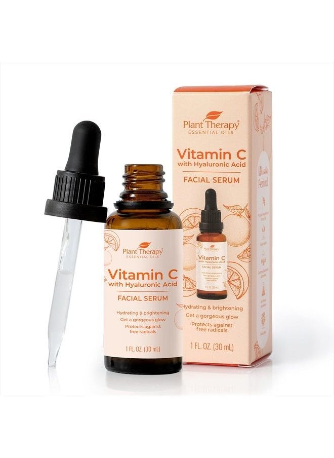 Plant Therapy - Vitamin C Face Serum & Hyaluronic Acid, Anti-Aging Serum with Ferulic Acid, Vitamin E, Brightening Serum for Fine Lines & Wrinkles, 1 oz - Image 1