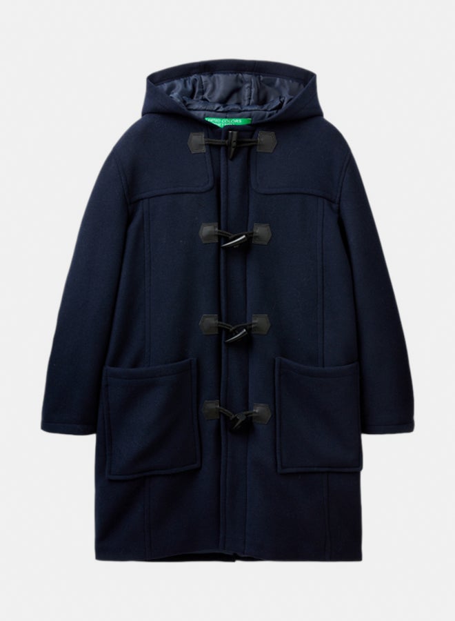 Benetton Men Wool Blend Duffle Coat - Image 1