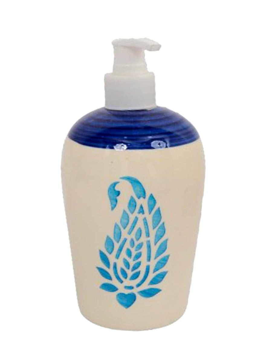 Skywalk Skywalk Hand Painted Ceramic Liquid Soap Dispenser for Bathroom and Kitchen 250 Ml SWKA-1177 