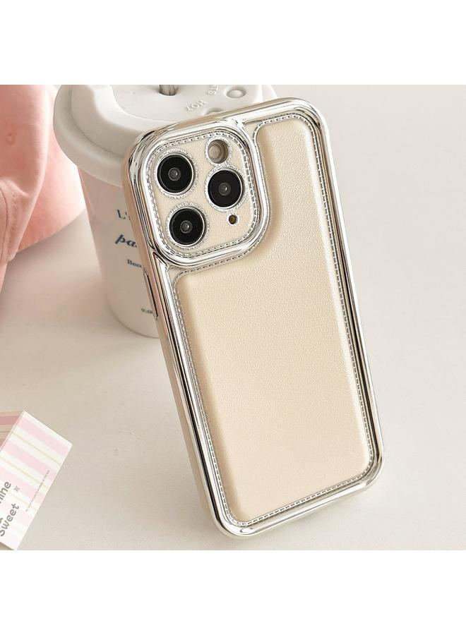 زبون جراب لهاتف iPhone 11 Pro مصنوع من الجلد المصقول المقاوم للصدمات مع حافة مطلية بالكهرباء - Image 1