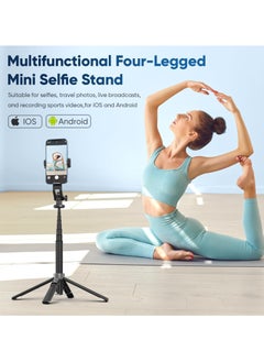 Anmi Selfie Stick Tripods Quadpods with LED Fill Light, 53.1 Inch Extendable Travel Quadpods with Wireless Remote Aluminium Selfie Stick for Video Recording, Cell Phone, Gopro (Black)  - Image 5