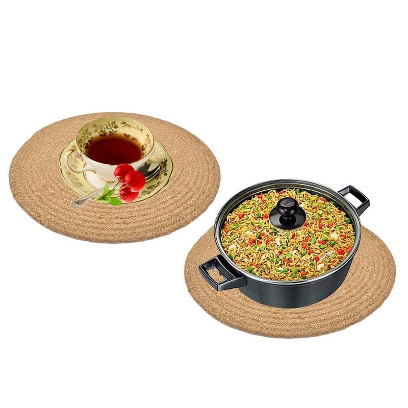 pepme Jute placemat Round Plain 12 inch Pack of 2  - Image 2