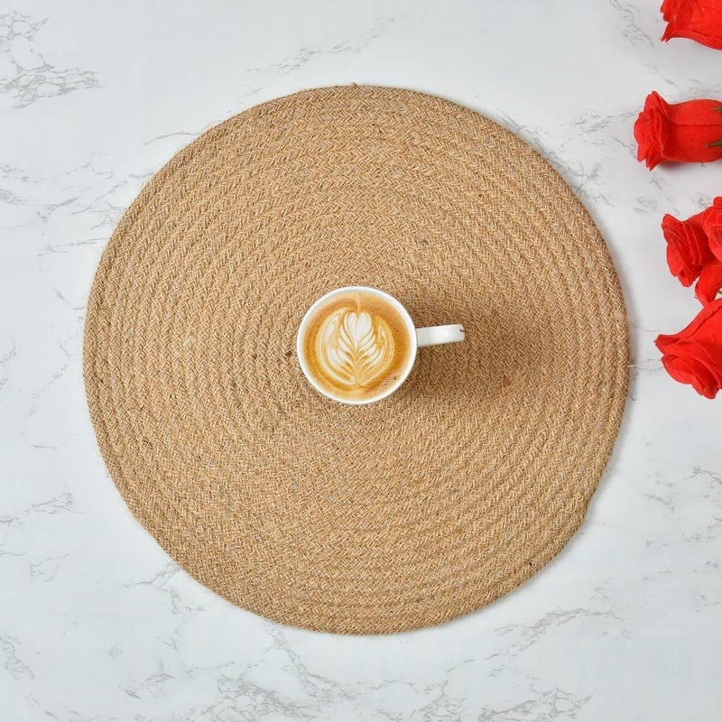 pepme Jute placemat Round Plain 12 inch Pack of 2  - Image 1
